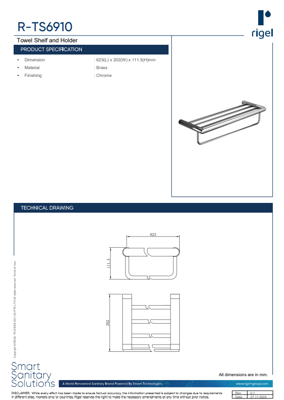 R-TS6910 product specifications, product features and technical drawings
