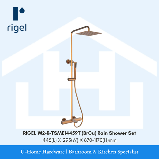 RIGEL Thermostatic Brushed Copper Rain Shower Set TSME14459T (BrCu)

rain shower set singapore bathrooms