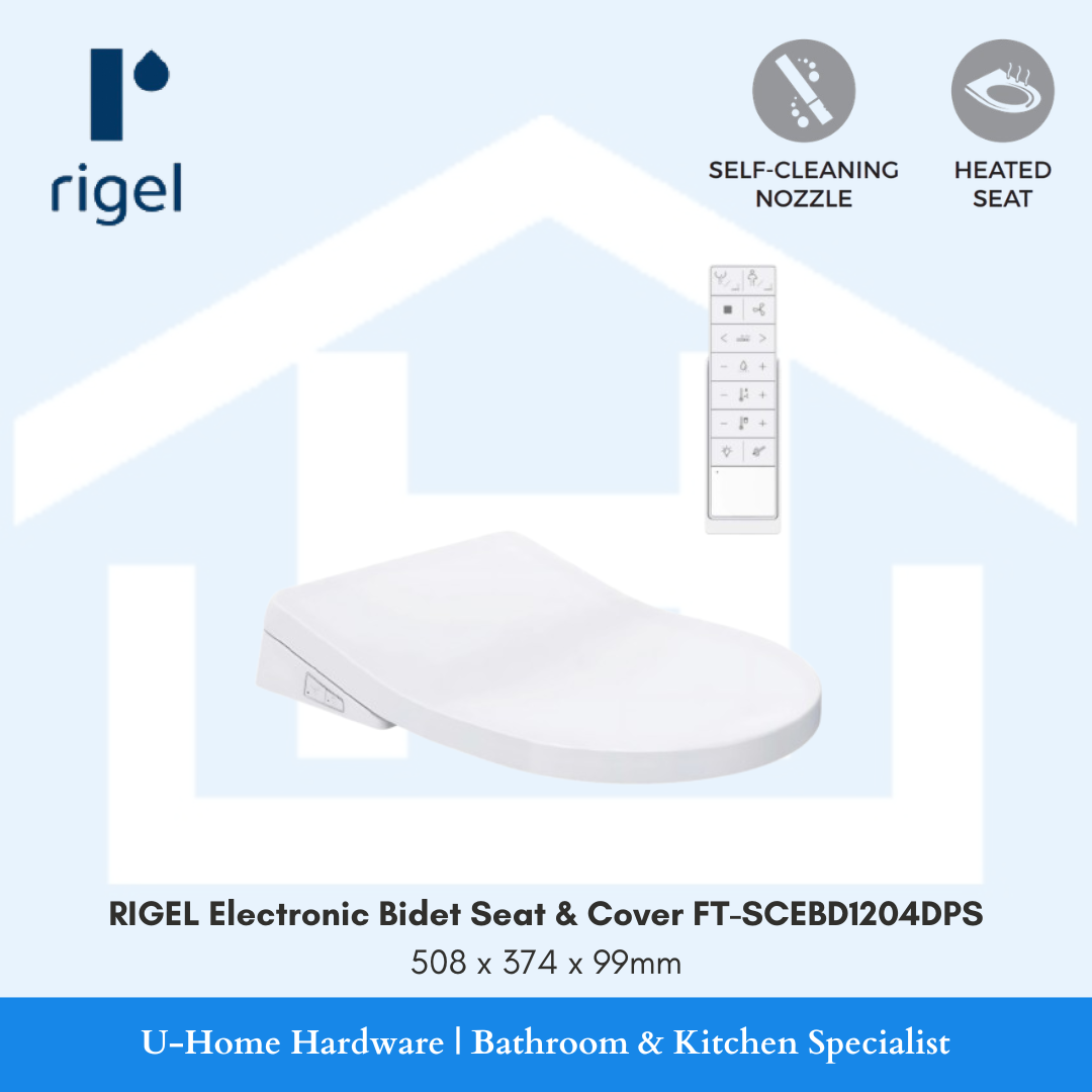 Top view of the RIGEL FT-SCEBD1204DPS smart seat, highlighting the premium D-shape contour and remote control.