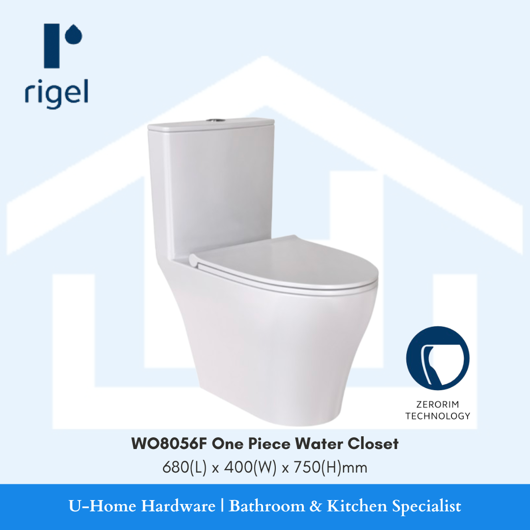 Rigel WO8056F Premium Water Closet | PUB 3-Tick Certified WhirlWash Technology | Singapore HDB-Approved Bathroom Fixture 680x400x750mm | Zero Rim Design for BTO/Resale/EC/Condo | Universal Height Toilet with S-Trap P-Trap Options | Modern Dual Flush 6L/3.5L System | Trusted Singapore Sanitary Brand | PUB Water Efficient Home Certification | NEA-Compliant Eco-Friendly Design | Vitreous China Grade A Quality | Smart Home Renovation Choice | Professional IDs' Recommended Brand | Easy Maintenance Zero Rim Techn