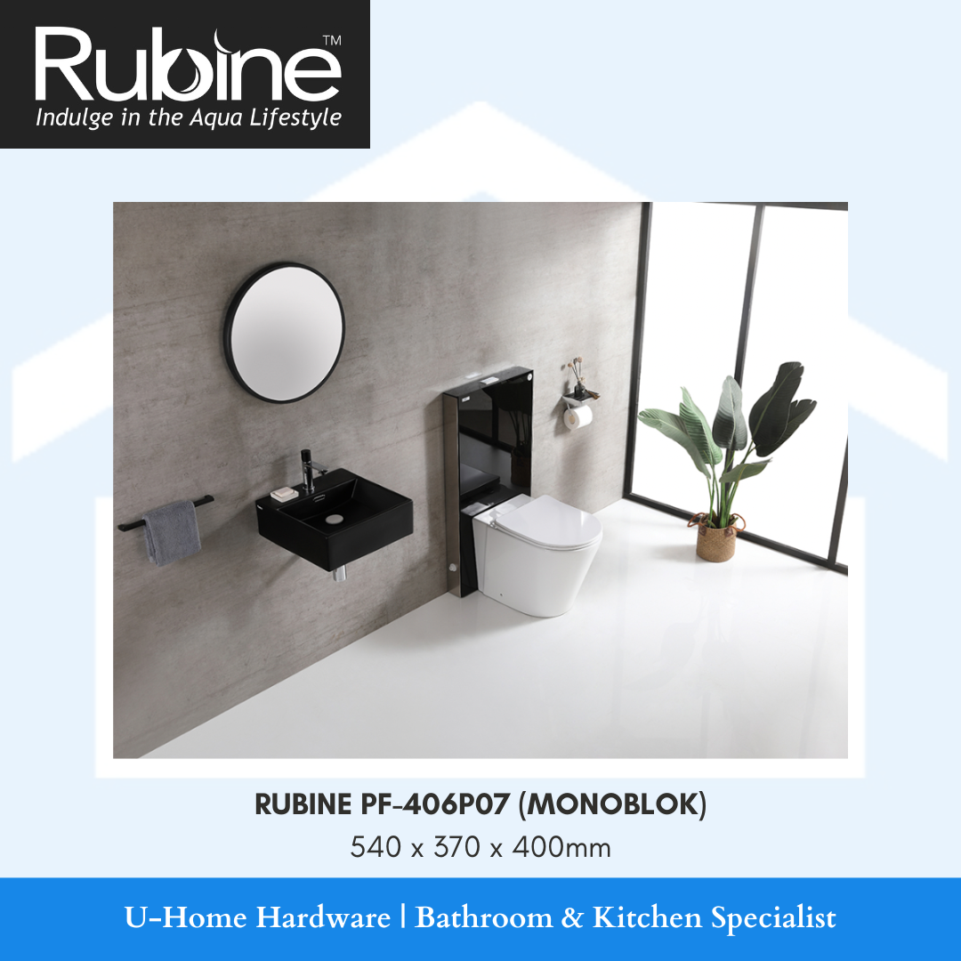 RUBINE PF-406P07 (MONOBLOK) Back-to-Wall Floor Pan Toilet Bowl 