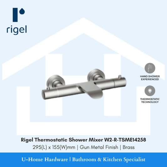 Rigel thermostatic shower mixer with product details