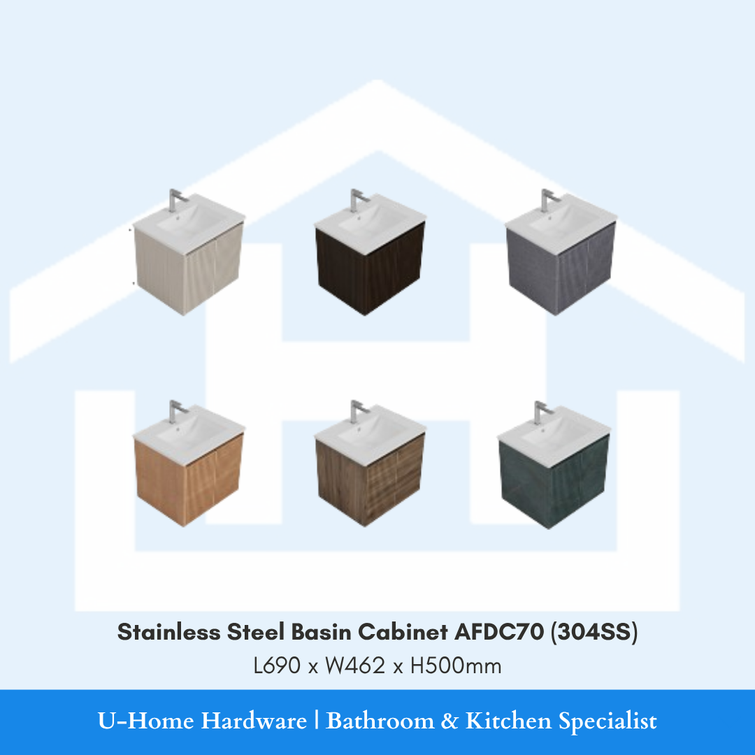 Stainless Steel Basin Cabinet AFBC70 assorted colours