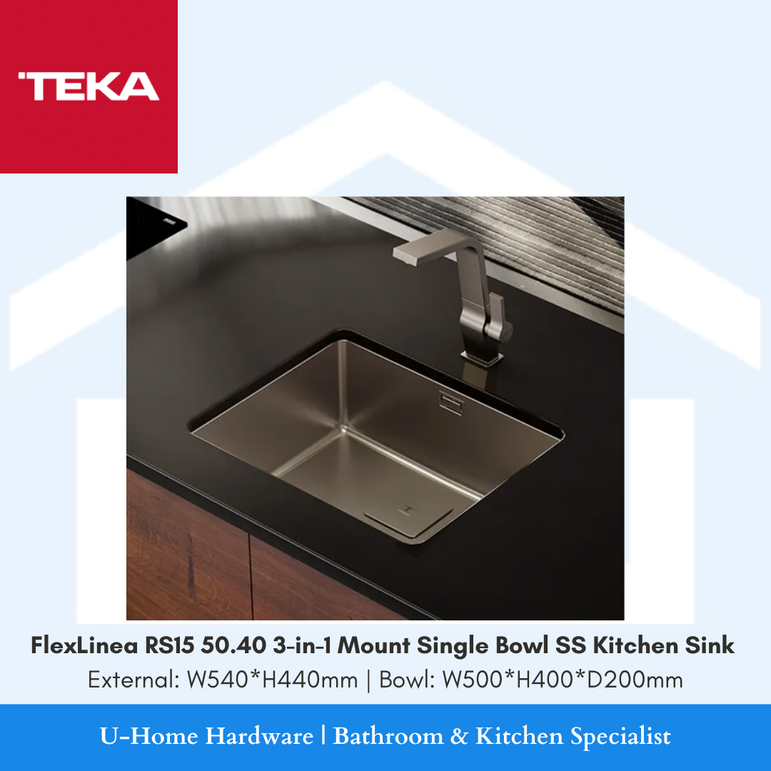TEKA FlexLinea RS15 50.40 3-in-1 Mount Single Bowl Stainless Steel Kitchen Sink undermount sink installation
