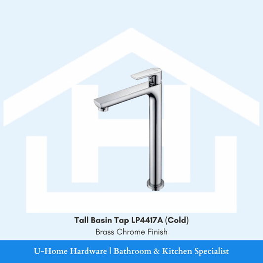 LP4417A tall basin cold tap in a polished chrome finish