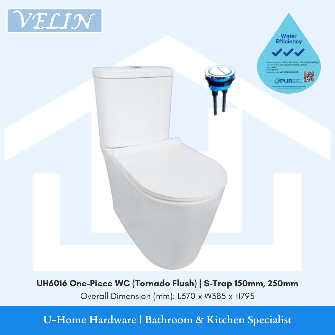 VELIN 6016 Two Piece Water Closet (Tornado Flush) S Trap 3 ticks