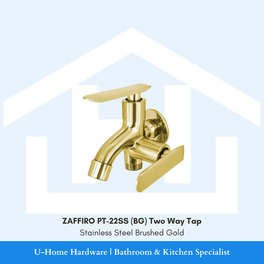 ZAFFIRO PT-22SS(BG) Two Way Tap (Brushed Gold) 