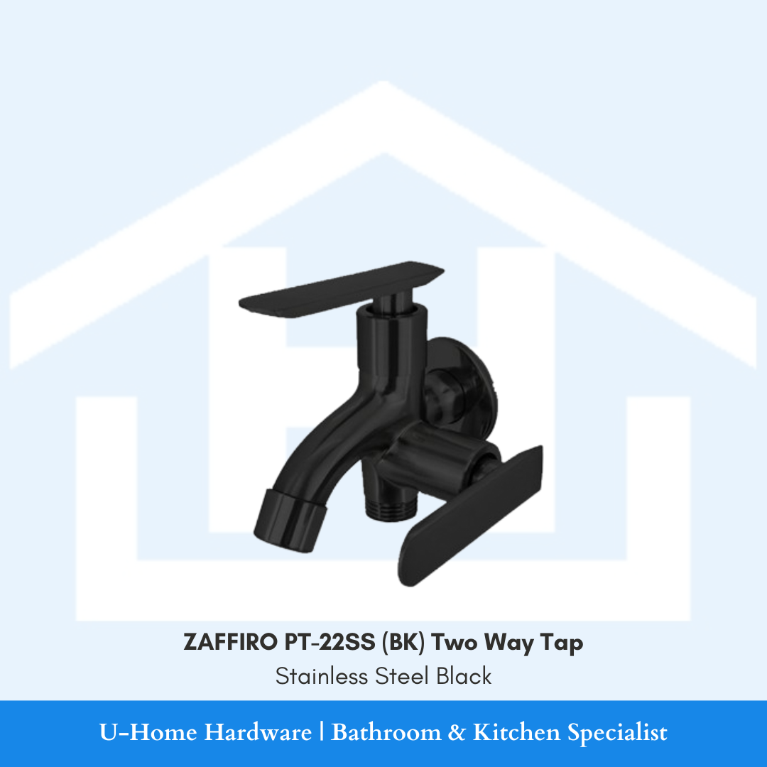 ZAFFIRO PT-22SS (BK) Two Way Tap (Matt Black)