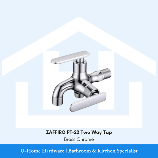 ZAFFIRO PT-22 Two Way Tap Brass Chrome
