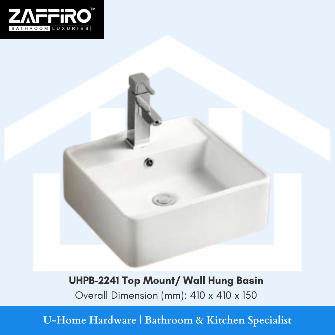 ZAFFIRO PB-2241 Top Mount / Wall Hung Basin

singapore wall hung basin, top mount basin