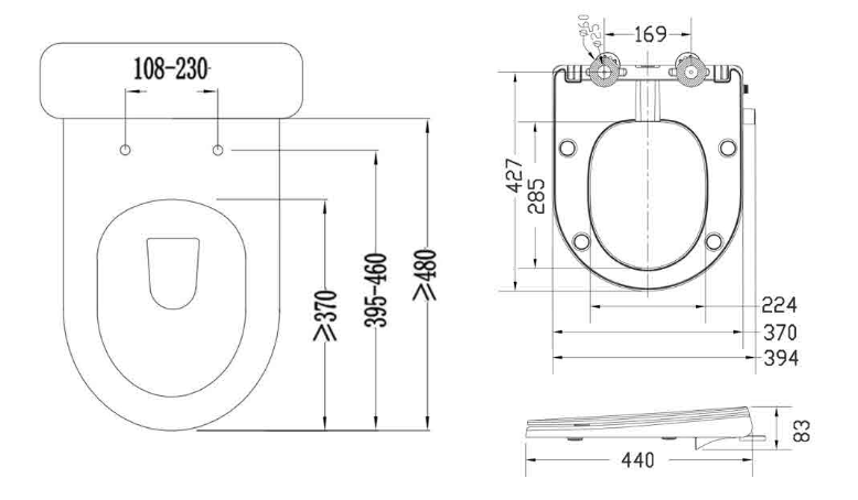 ZAFFIRO PWC-BSU40-UF Bidet Seat Cover (U Shape) specifications 