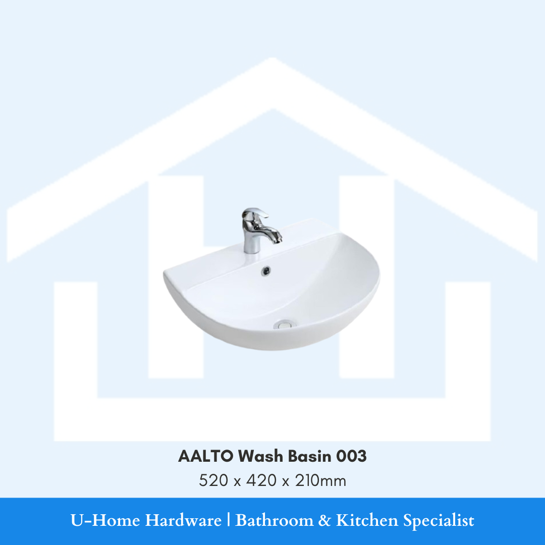 Top-down perspective view of the rectangular white ceramic AALTO Wash Basin 003, showing the 520mm width profile and smoothly contoured interior walls.