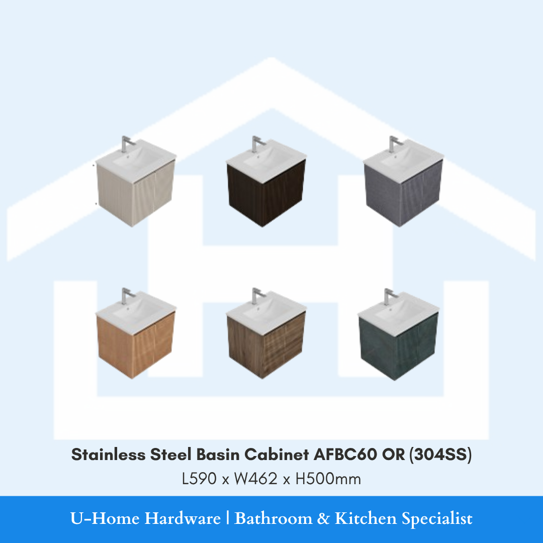 Stainless Steel Basin Cabinet AFBC60 assorted colours