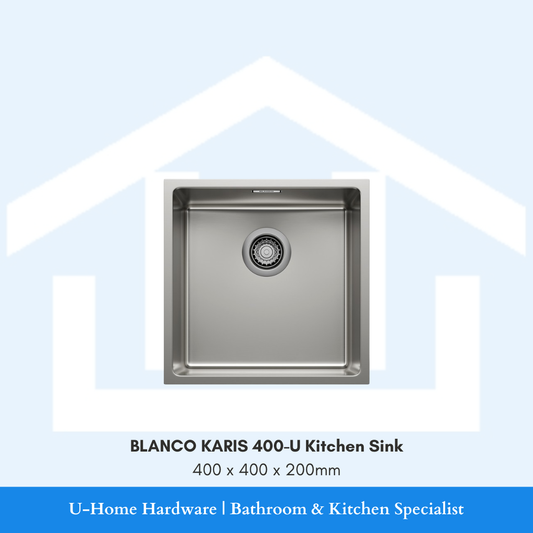 BLANCO KARIS 400-U Stainless Steel Undermount Kitchen Sink 400x400x200mm for Singapore kitchen renovation