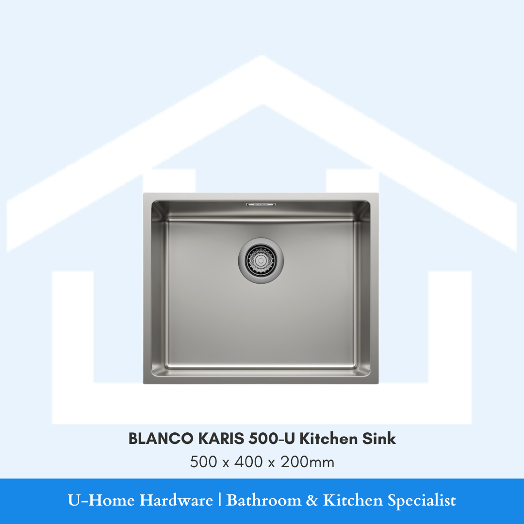 BLANCO KARIS 500-U Stainless Steel Undermount Kitchen Sink 500x400x200mm for Singapore kitchen renovation