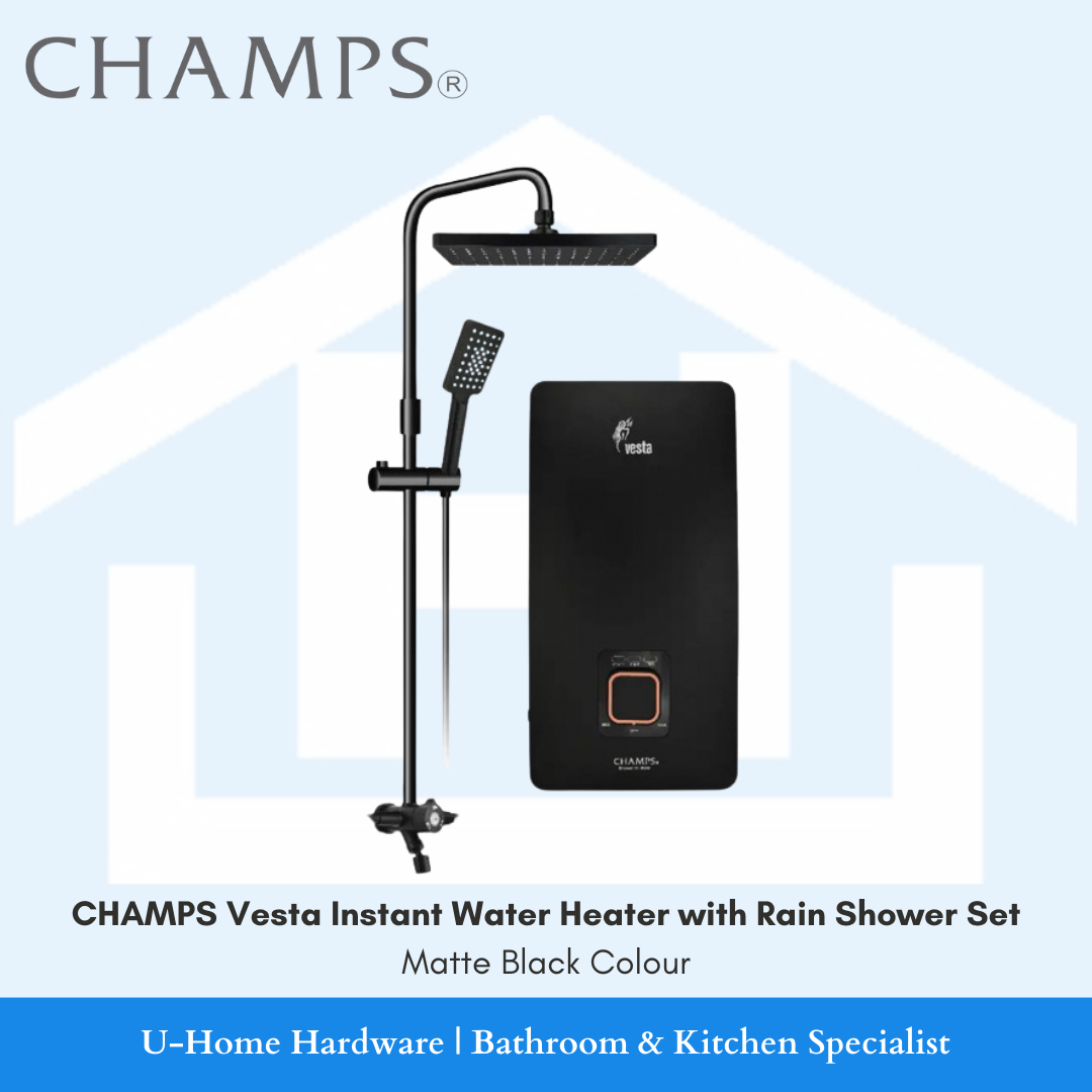 water heater. champs instant heater. champs vesta instant heater with rain shower set. instant heater singapore. instant heater rain shower. instant heater vs storage heater. instant heater with pump. instant heater installation. instant heater hdb. instant heater with dc pump. instant heater bto. instant heater price.