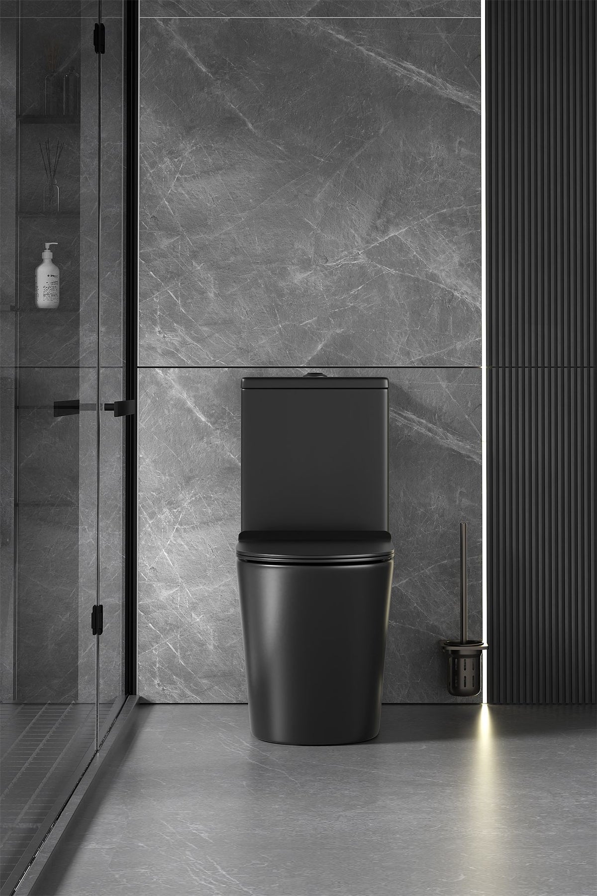 S Trap matt black toilet bowl