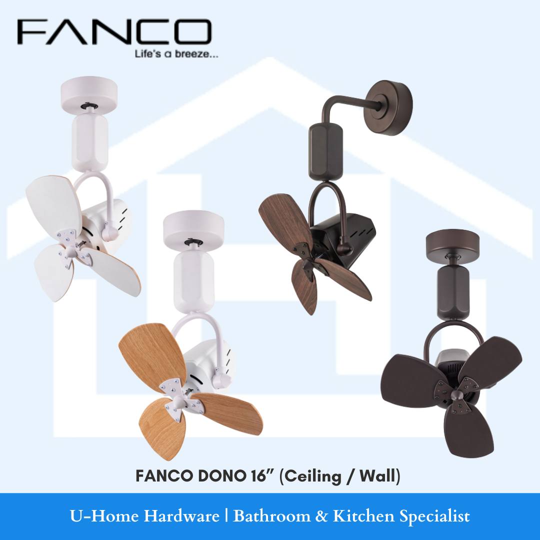 fanco dono 16" ceiling fan. wall fan. ceiling fan singapore. perfect for singapore BTOs bomb shelter