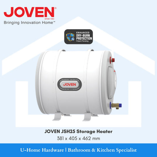JOVEN JSH25 storage heater 25L capacity, suitable for bathroom and kitchen use.