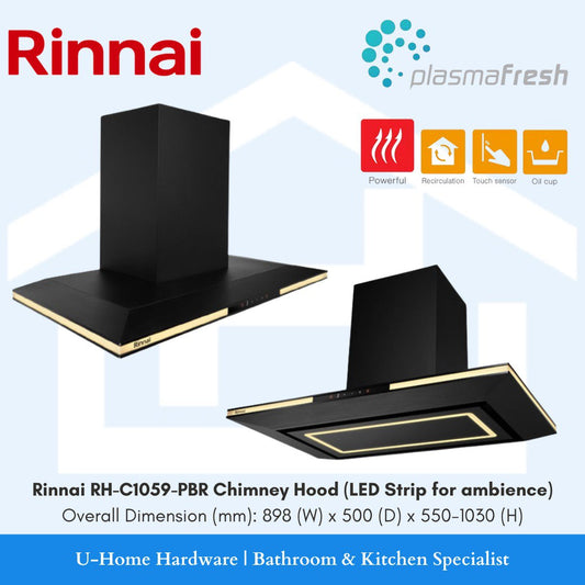 RINNAI RH-C1059-PBR Chimney Hood (LED Strip for ambience)